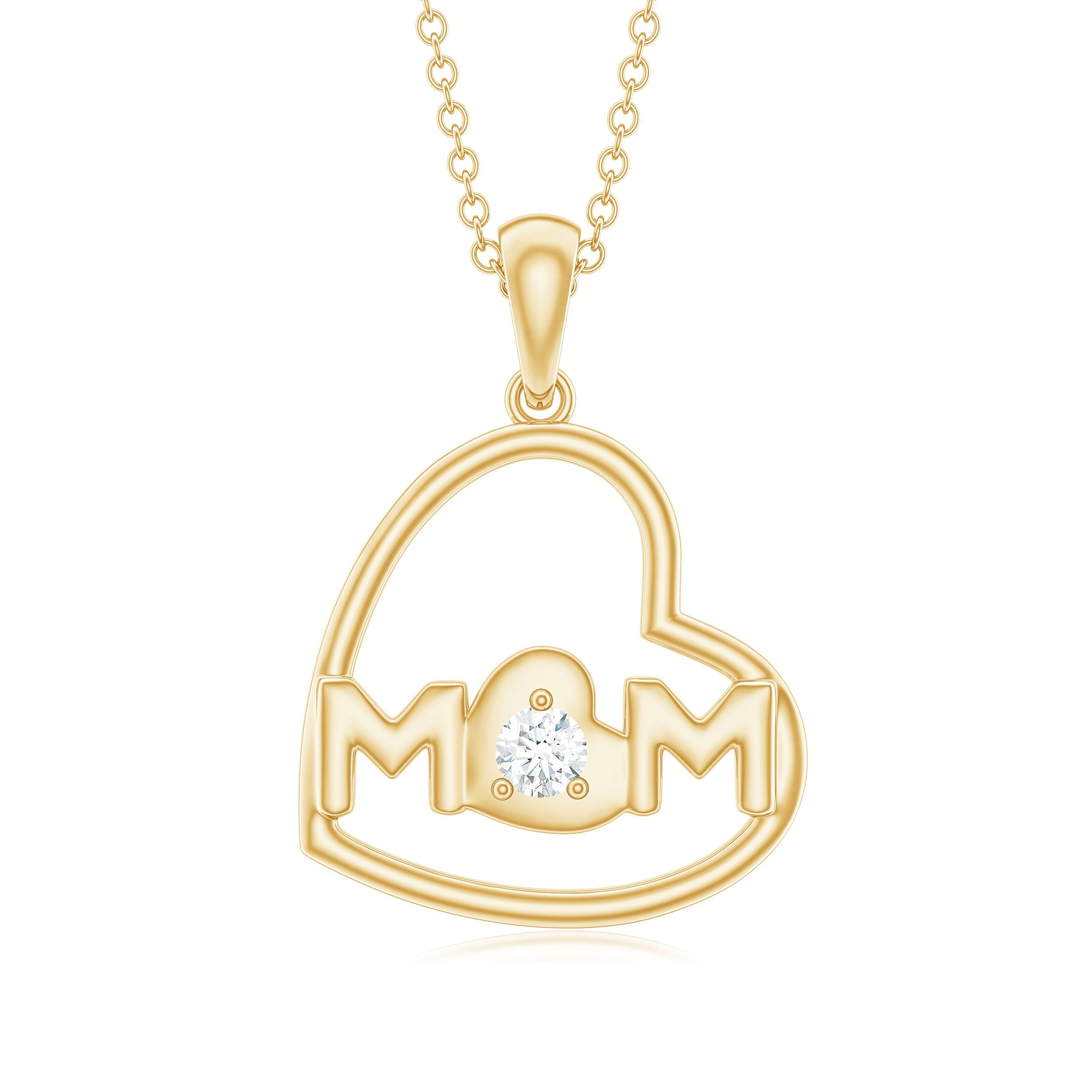 MOM Necklace with Natural Diamond