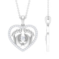 Moissanite Mothers Day Necklace with Baby Feet