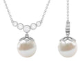 Round Freshwater Pearl Designer Necklace with Bezel Set Diamond