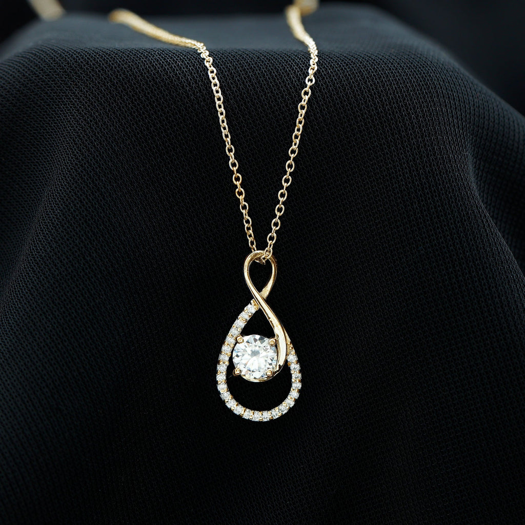 Certified Moissanite Infinity Pendant Necklace for Women