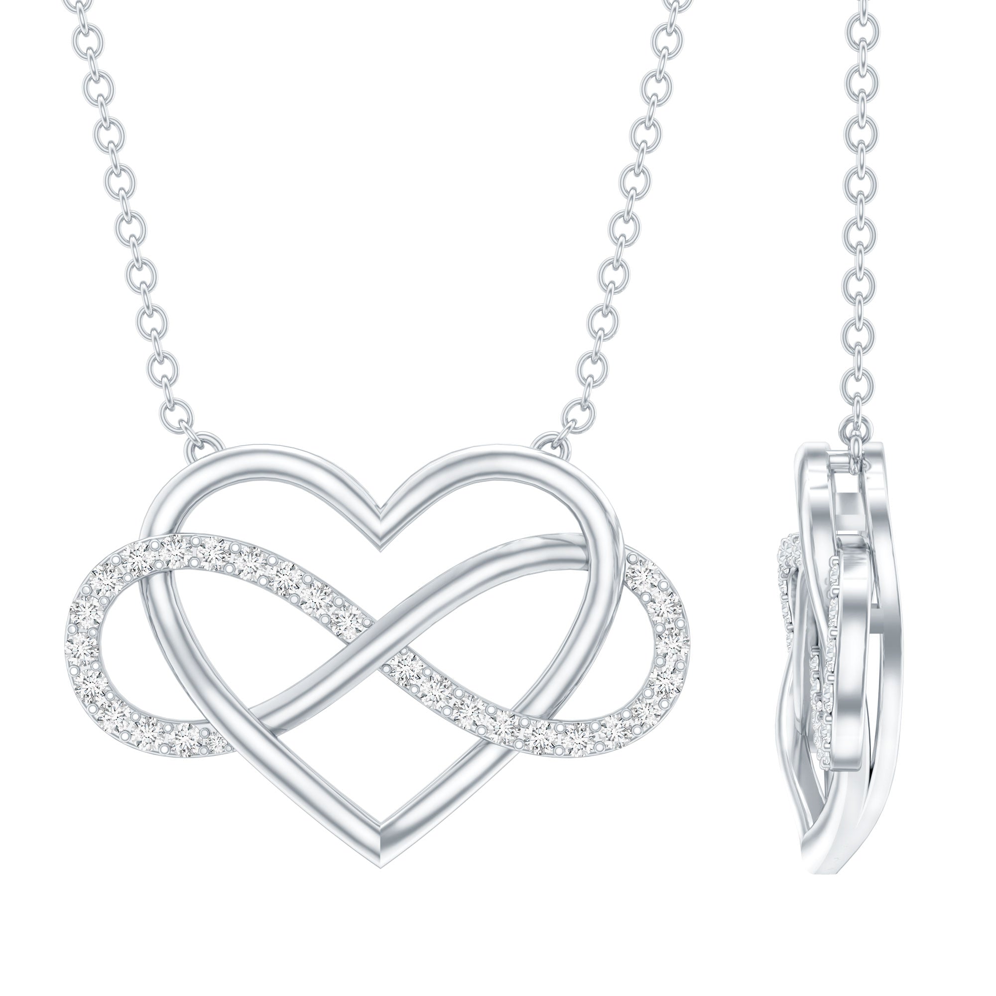 Certified Moissanite Infinity Heart Necklace
