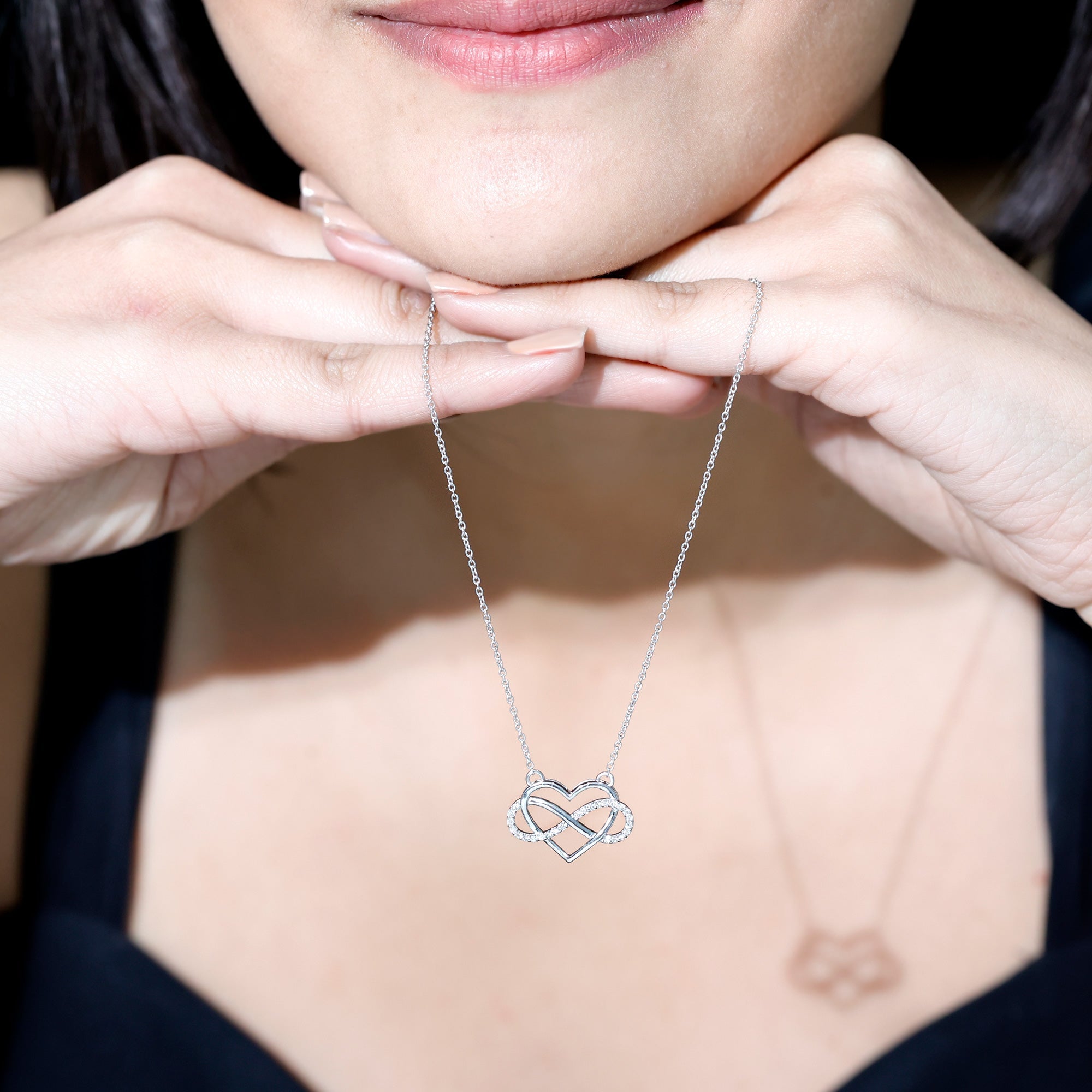 Certified Moissanite Infinity Heart Necklace
