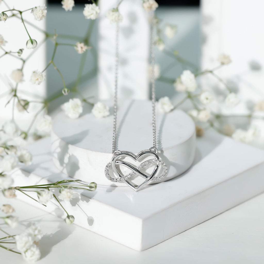 Certified Moissanite Infinity Heart Necklace