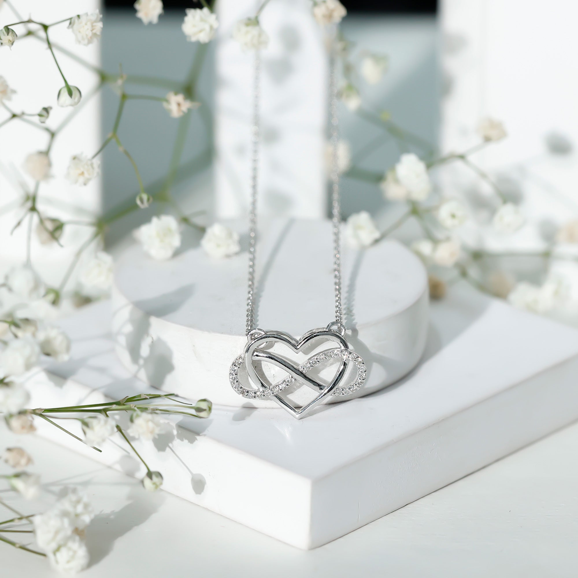 Certified Moissanite Infinity Heart Necklace