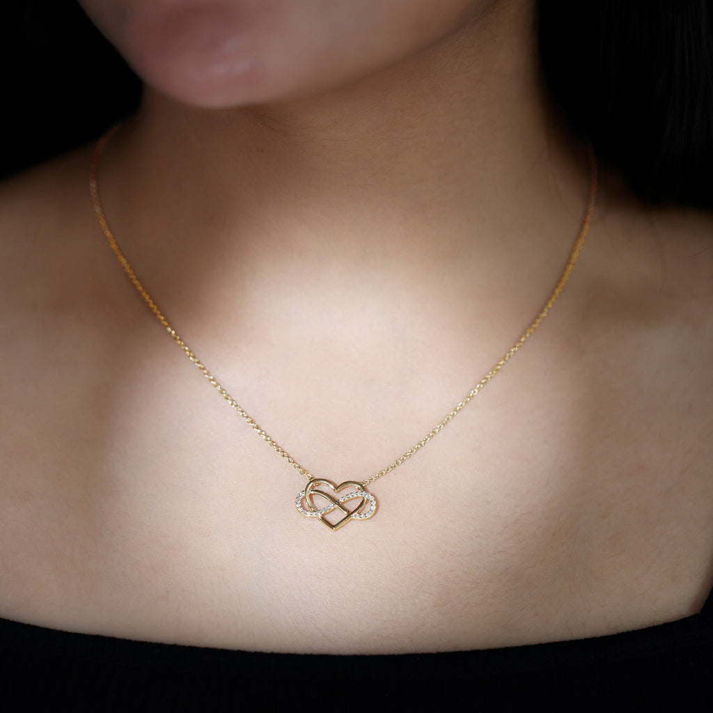 Certified Moissanite Infinity Heart Necklace