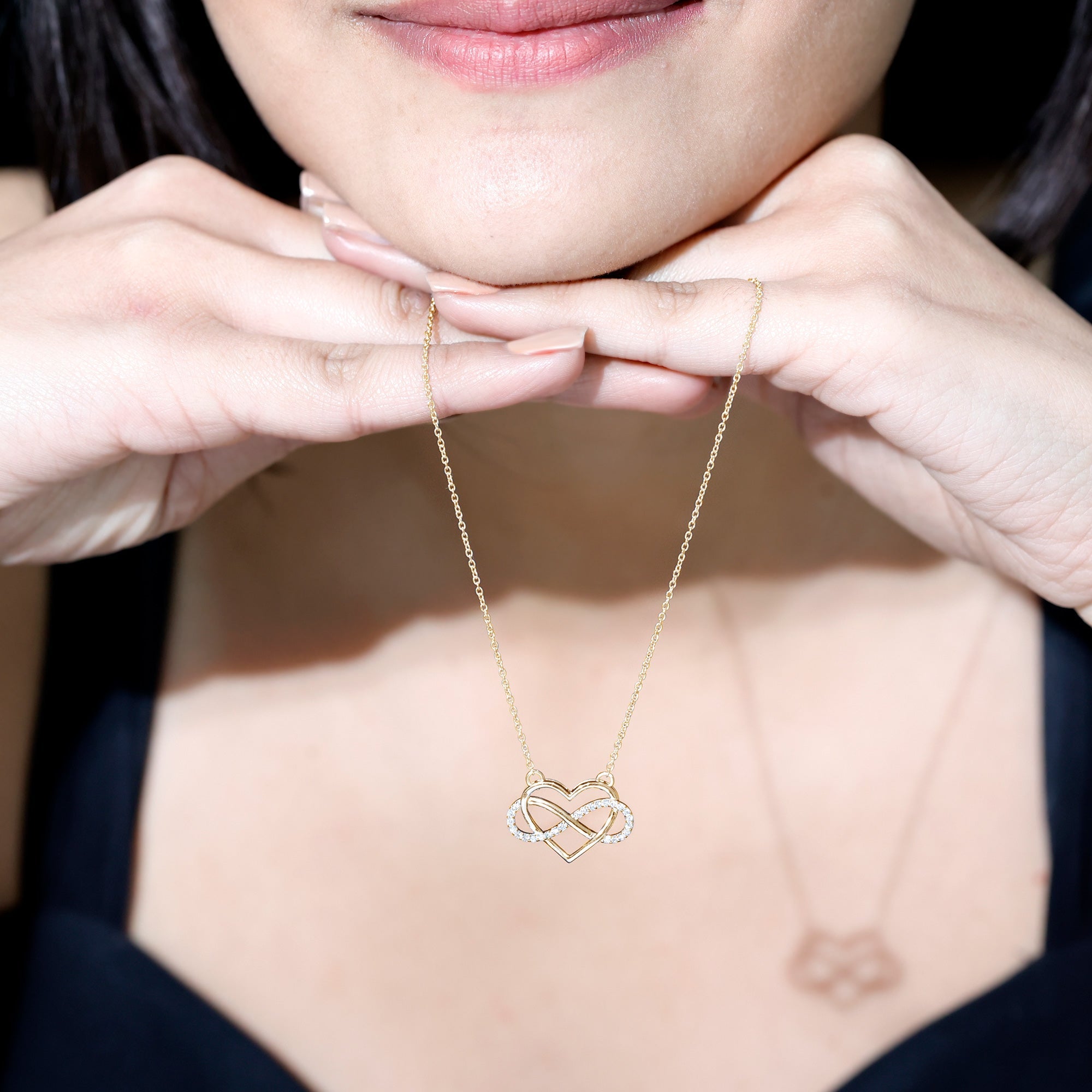 Certified Moissanite Infinity Heart Necklace
