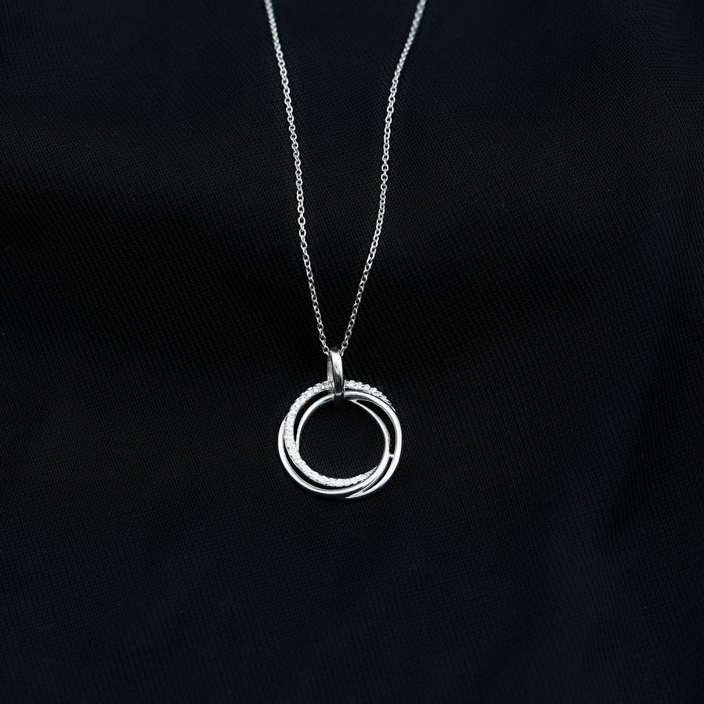 Womens Moissanite Eternity Necklace With Chain