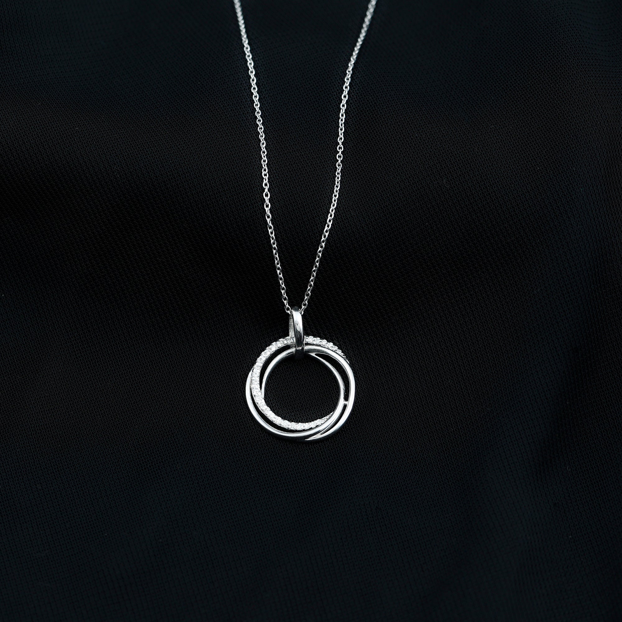 Womens Moissanite Eternity Necklace With Chain