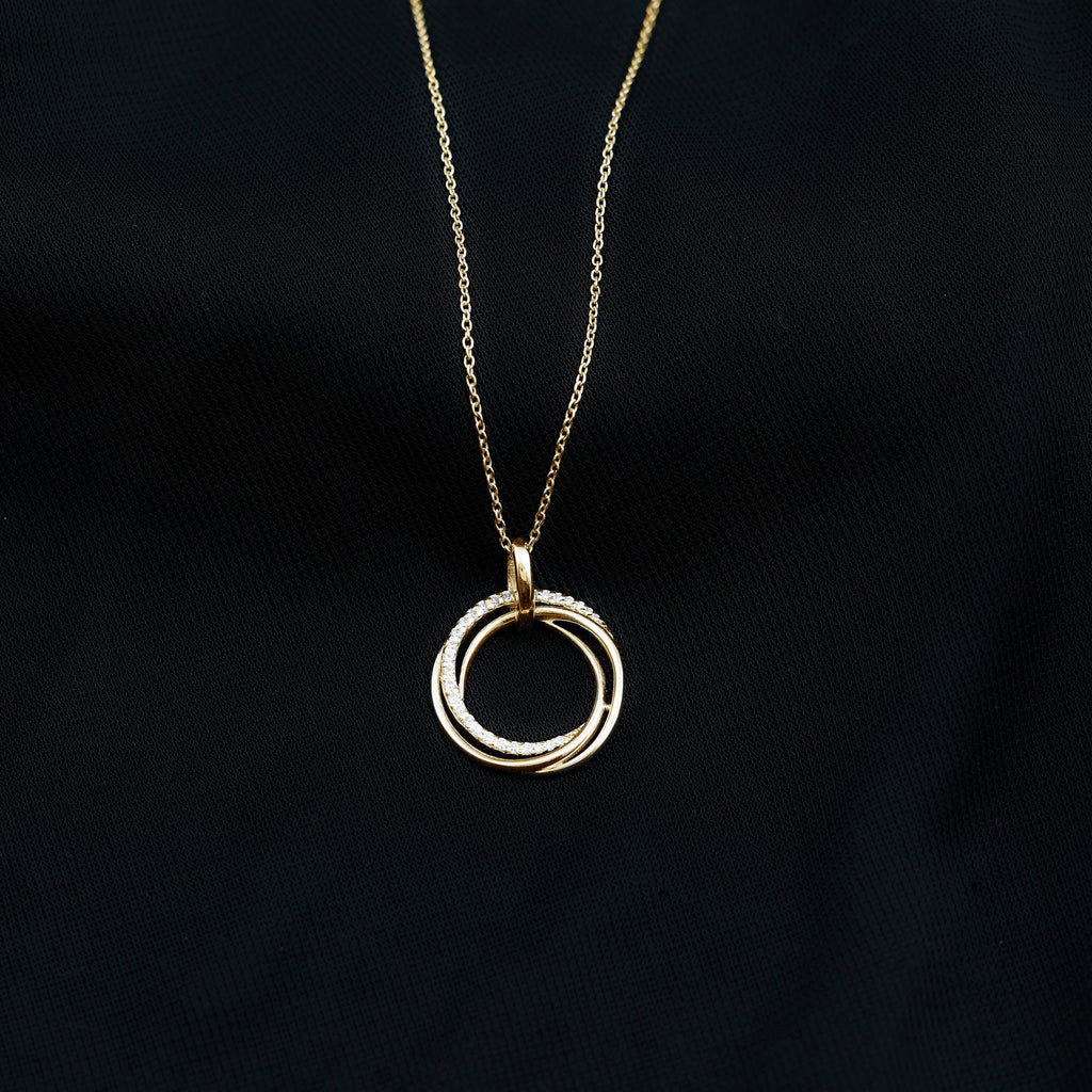 Womens Moissanite Eternity Necklace With Chain