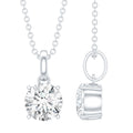 1.36 Carat Round Moissanite Solitaire Pendant Necklace in Prong Setting