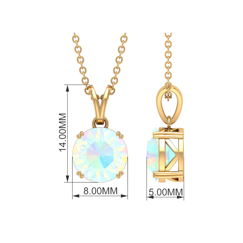 Genuine Ethiopian Opal Solitaire Necklace With Chain