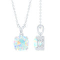 Genuine Ethiopian Opal Solitaire Necklace With Chain