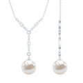 Natural Freshwater Pearl Bridal Necklace With Lab Diamond
