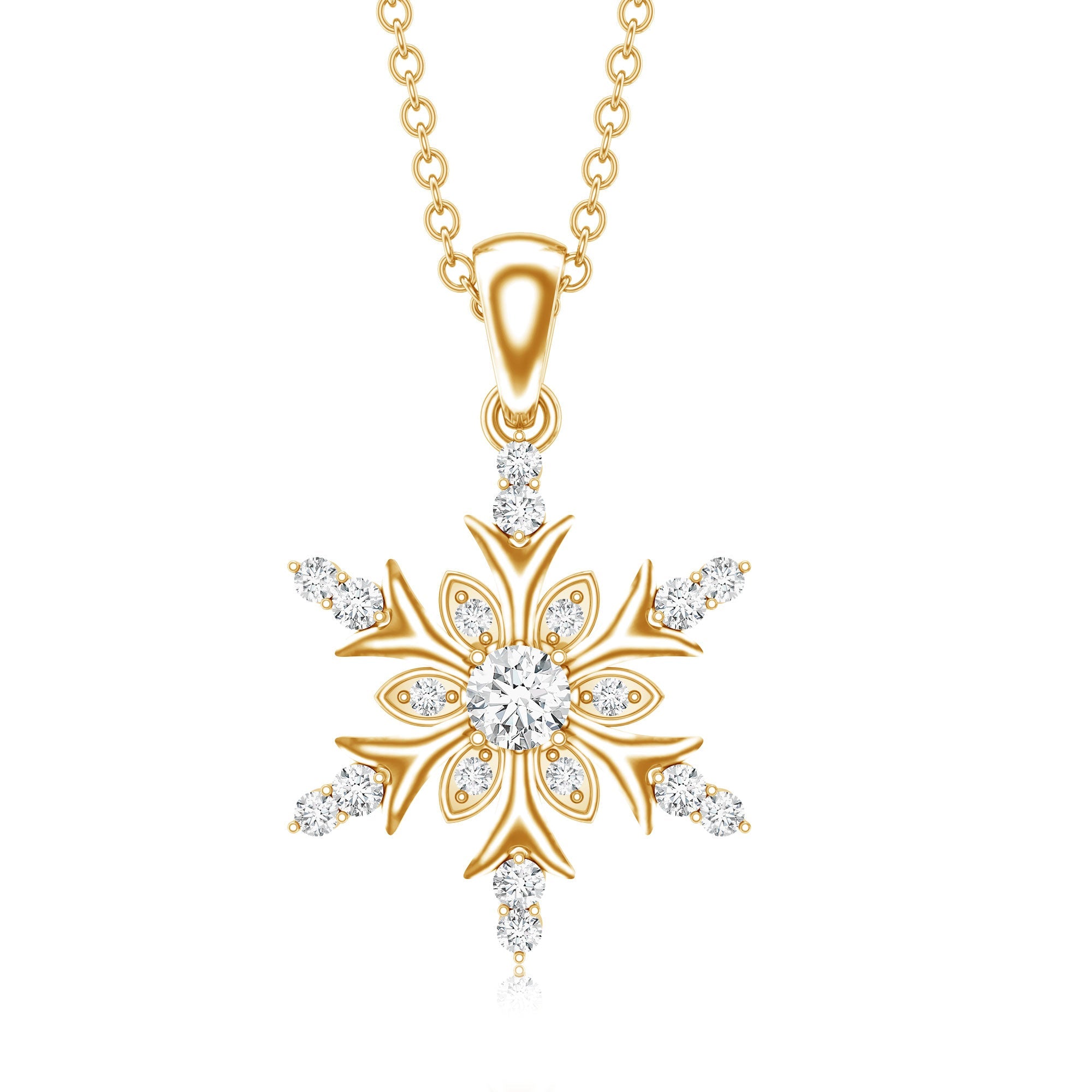 Certified Diamond Snowflake Christmas Necklace