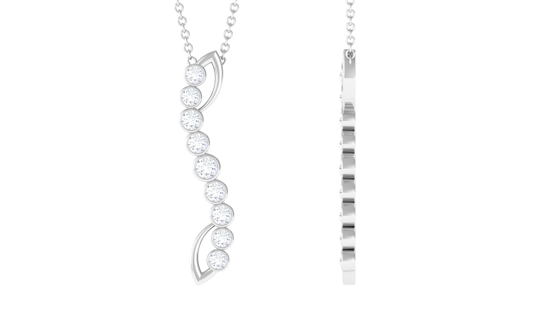 Bezel Set Diamond Designer Dangle Necklace