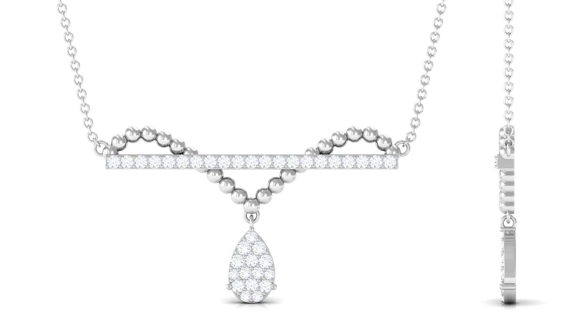 Real Diamond Bar Drop Designer Necklace