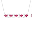 Genuine Ruby and Diamond Bridal Bar Necklace