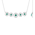 Contemporary Emerald Bar Necklace with Diamond