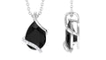 Natural 1.75 Carat Pear Shape Black Spinel Pendant Necklace with Diamond