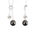 Freshwater and Tahitian Pearl Dangle Pendant with Diamond