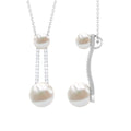 Designer Freshwater Pearl Dangle Pendant with Diamond
