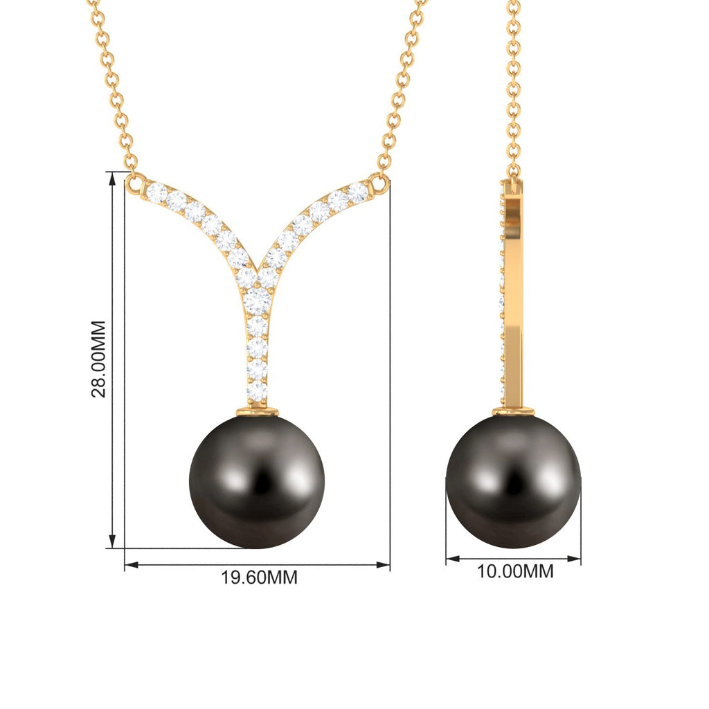 Black Tahitian Pearl and Diamond Classic Necklace