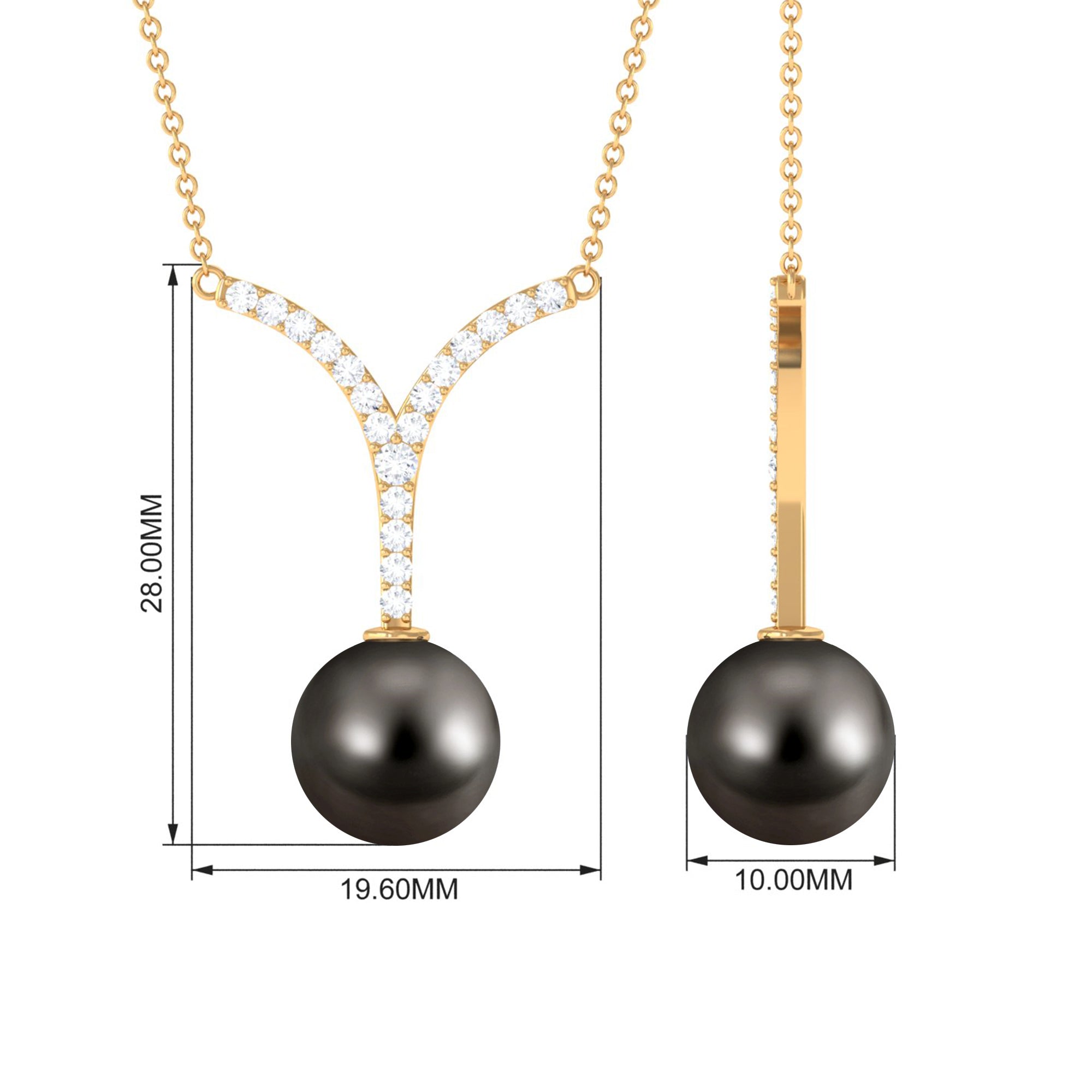 Black Tahitian Pearl and Diamond Classic Necklace