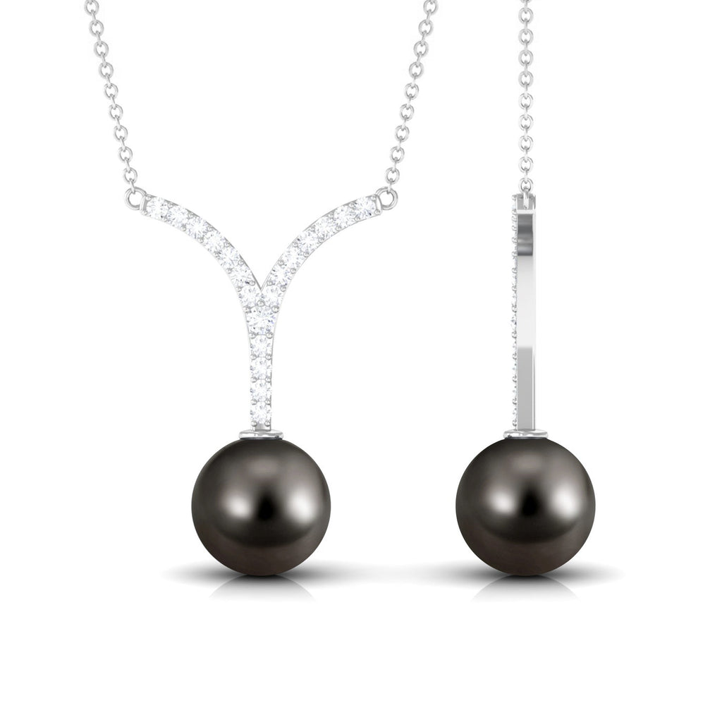 Black Tahitian Pearl and Diamond Classic Necklace