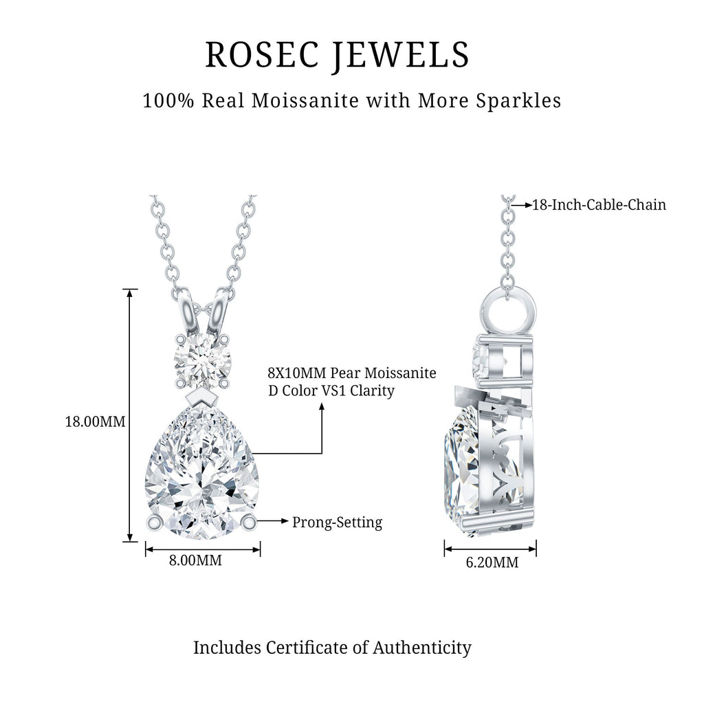 Certified Moissanite Wedding Necklace for Bride