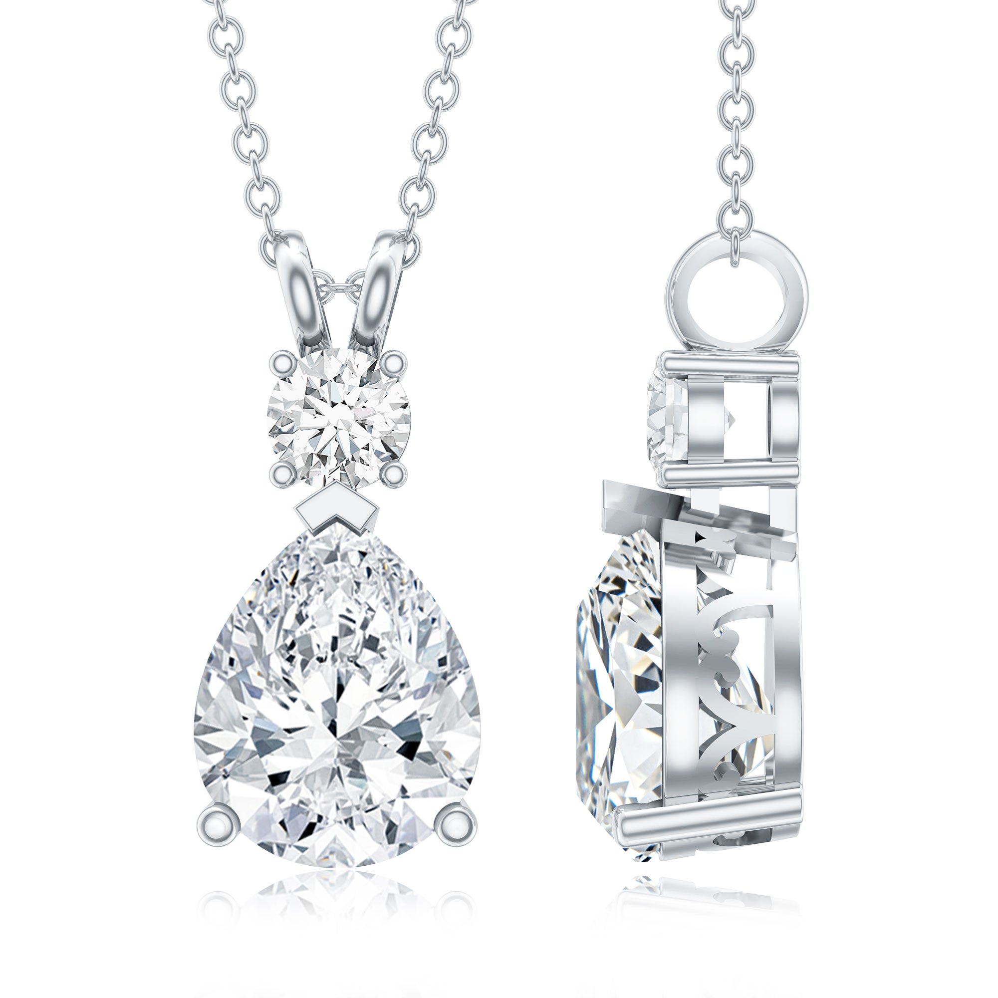 Certified Moissanite Wedding Necklace for Bride