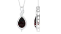 4 Carat Pear Shape Garnet and Diamond Teardrop Necklace