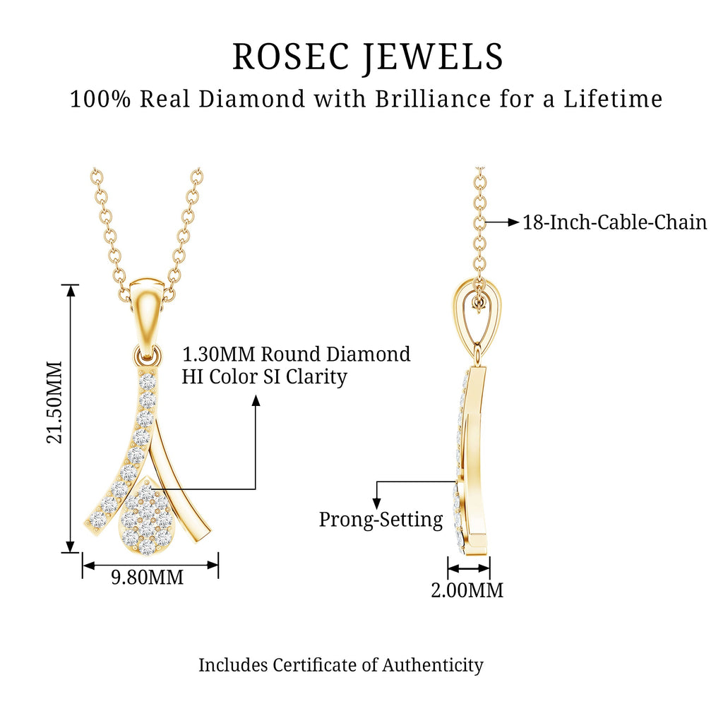 Certified Round Cut Diamond Cluster Necklace