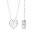 2 Carat Heart Shape Moissanite Solitaire Necklace in Bezel Setting
