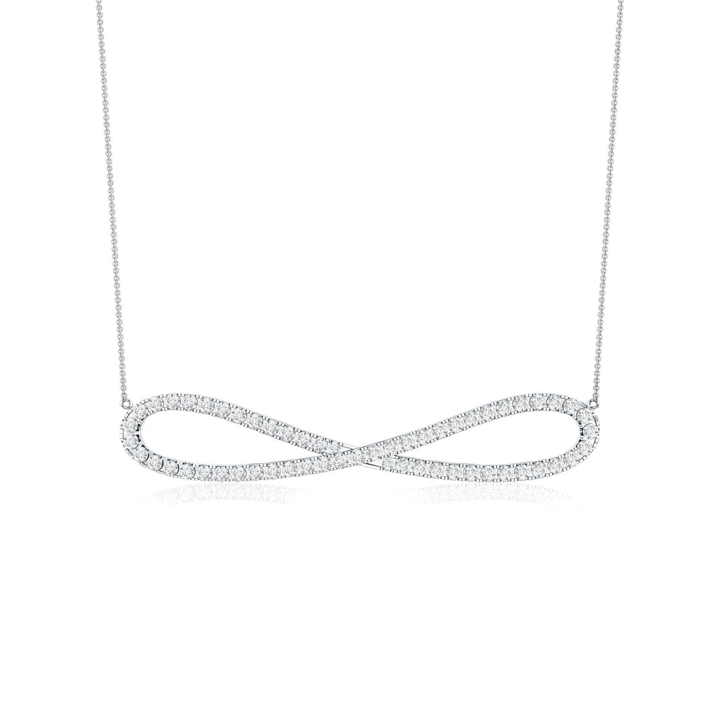 Pave Set Moissanite Infinity Necklace with Certificate