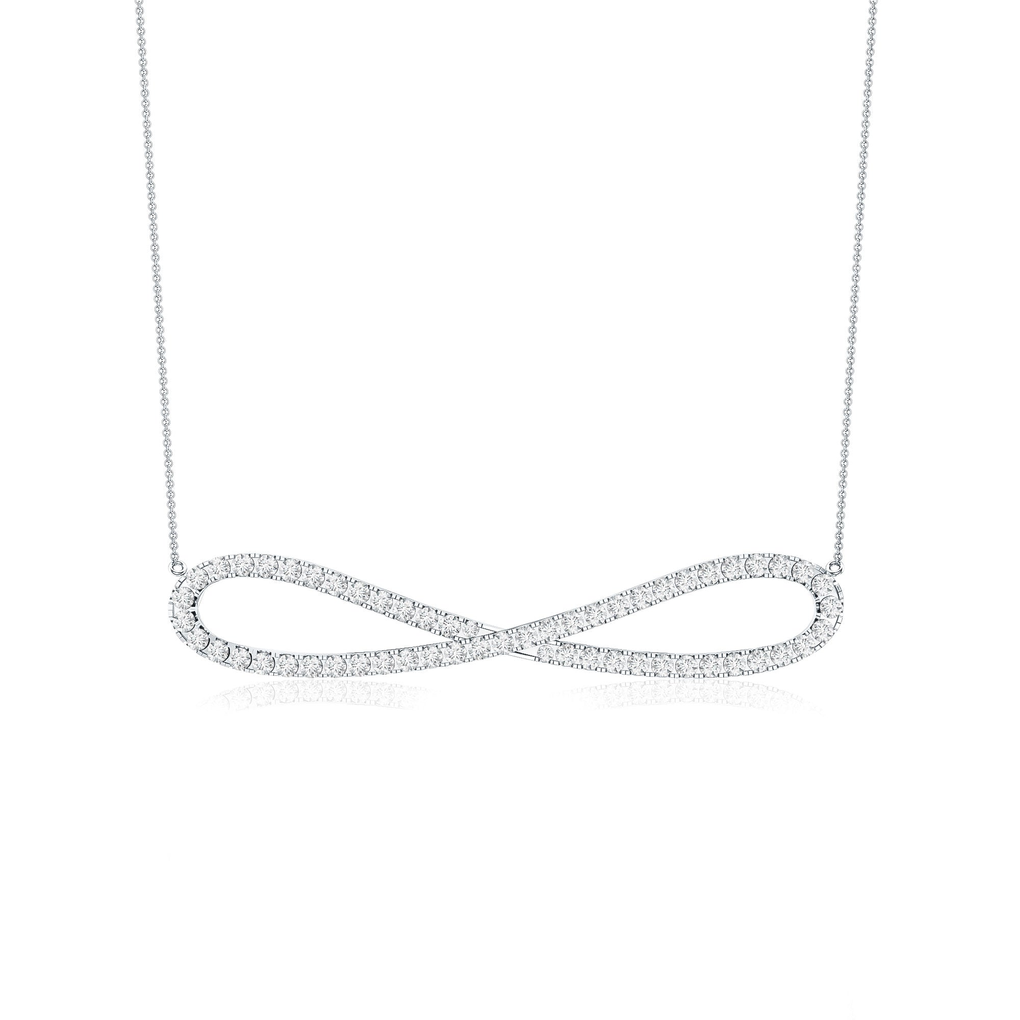 Pave Set Moissanite Infinity Necklace with Certificate