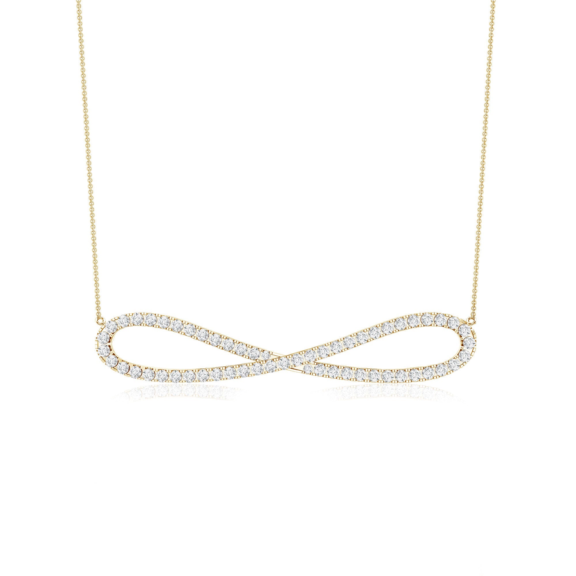 Pave Set Moissanite Infinity Necklace with Certificate