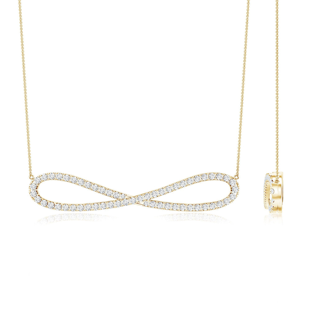 Pave Set Moissanite Infinity Necklace with Certificate