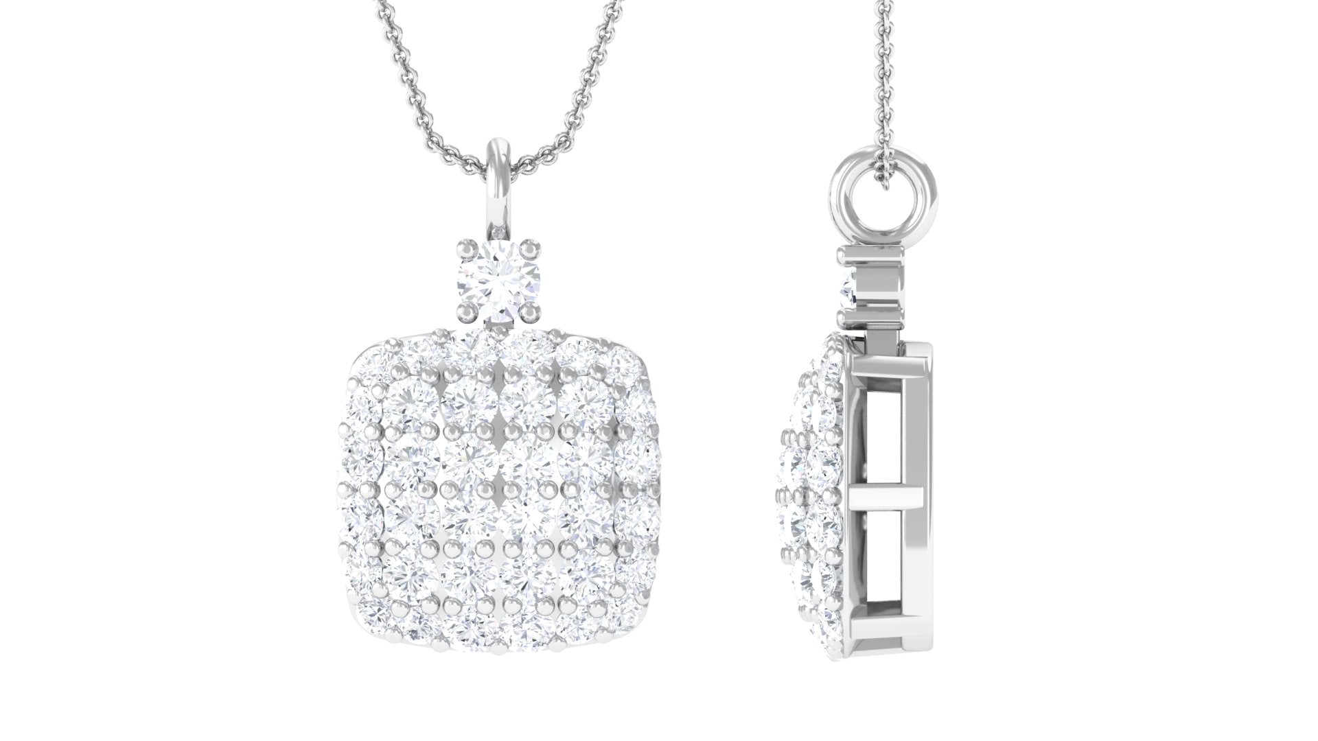 Certified Moissanite Bridal Pendant in Prong Setting