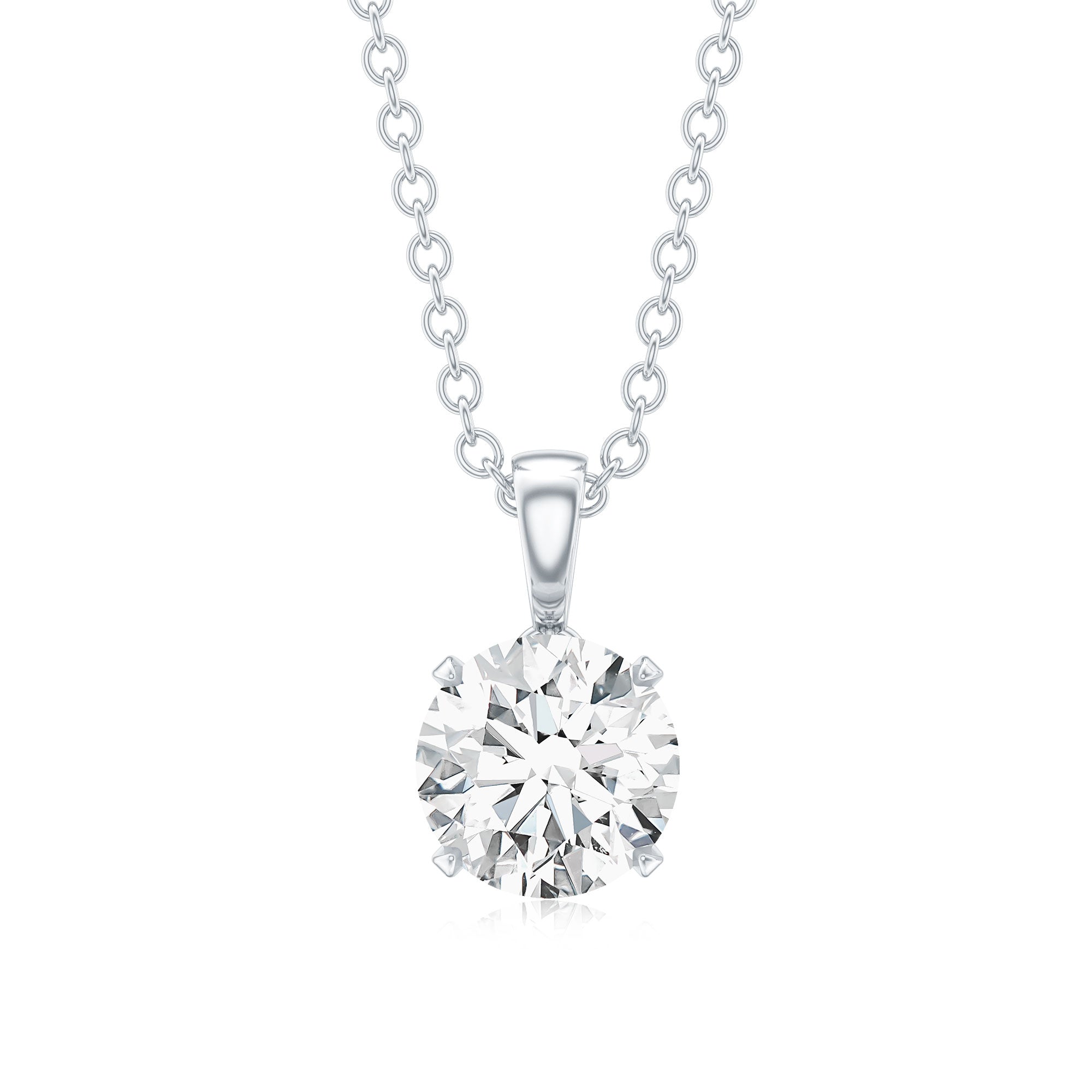 0.9 Carat Certified Moissanite Solitaire Pendant in Claw Set