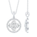 Simple Moissanite Flower Pendant with Halo