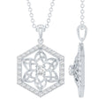 Vintage Inspired Certified Moissanite Flower Pendant