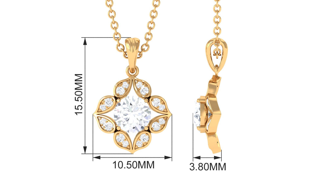 Certified Moissanite Vintage Wedding Pendant for Women
