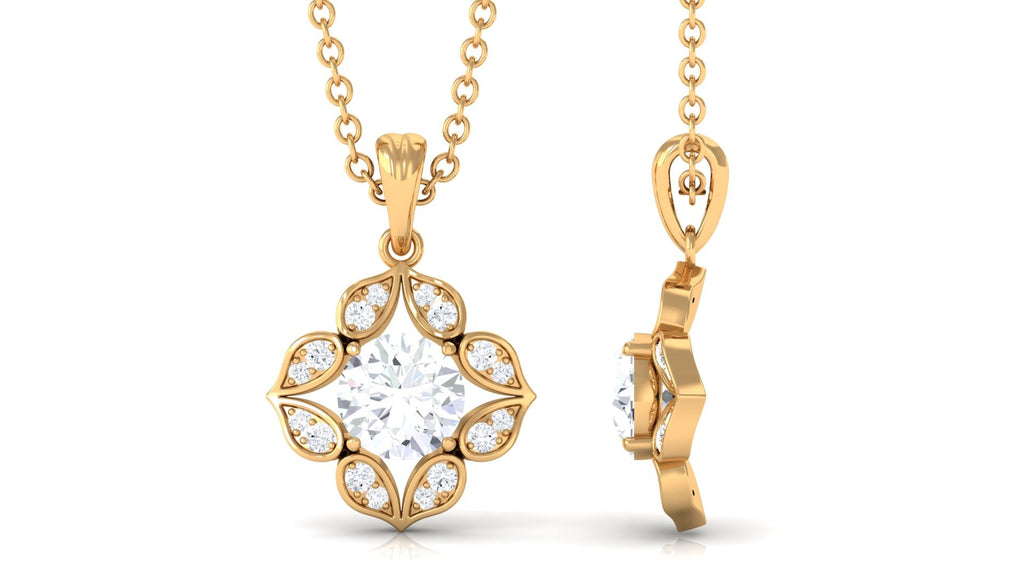 Certified Moissanite Vintage Wedding Pendant for Women