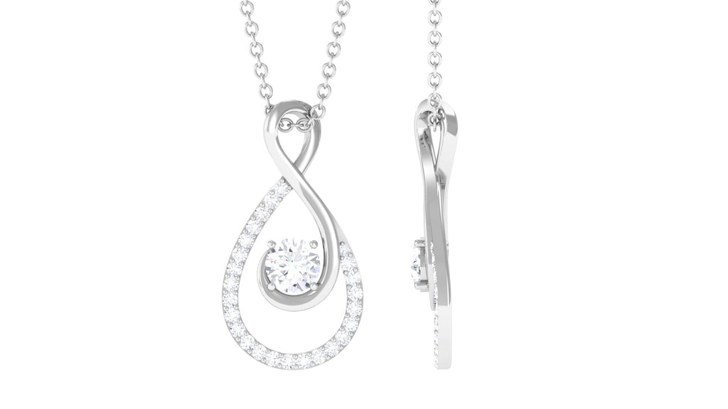 Round Moissanite Infinity Drop Necklace for Her