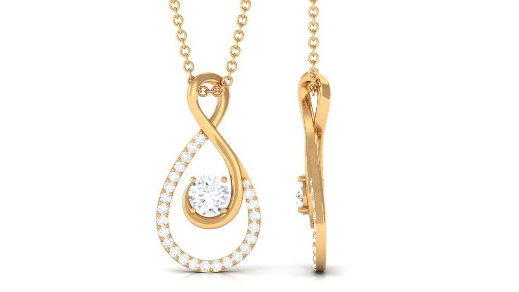 Round Moissanite Infinity Drop Necklace for Her