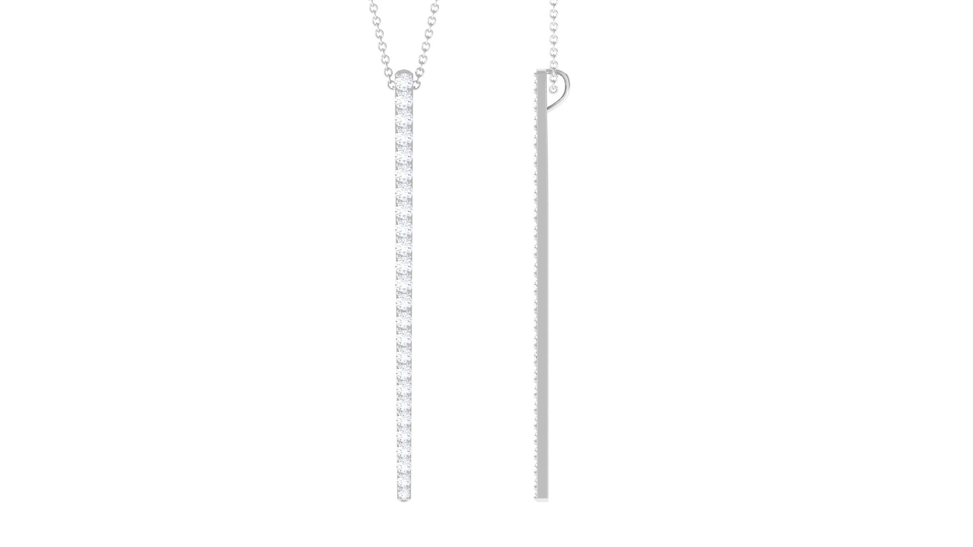 Certified Moissanite Bar Dangle Pendant