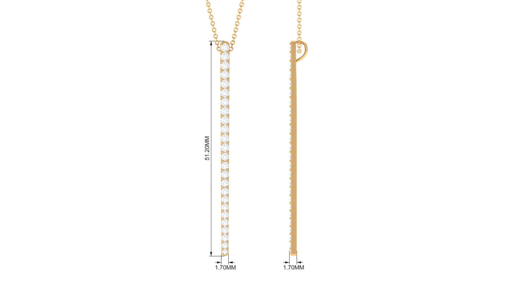 Certified Moissanite Bar Dangle Pendant