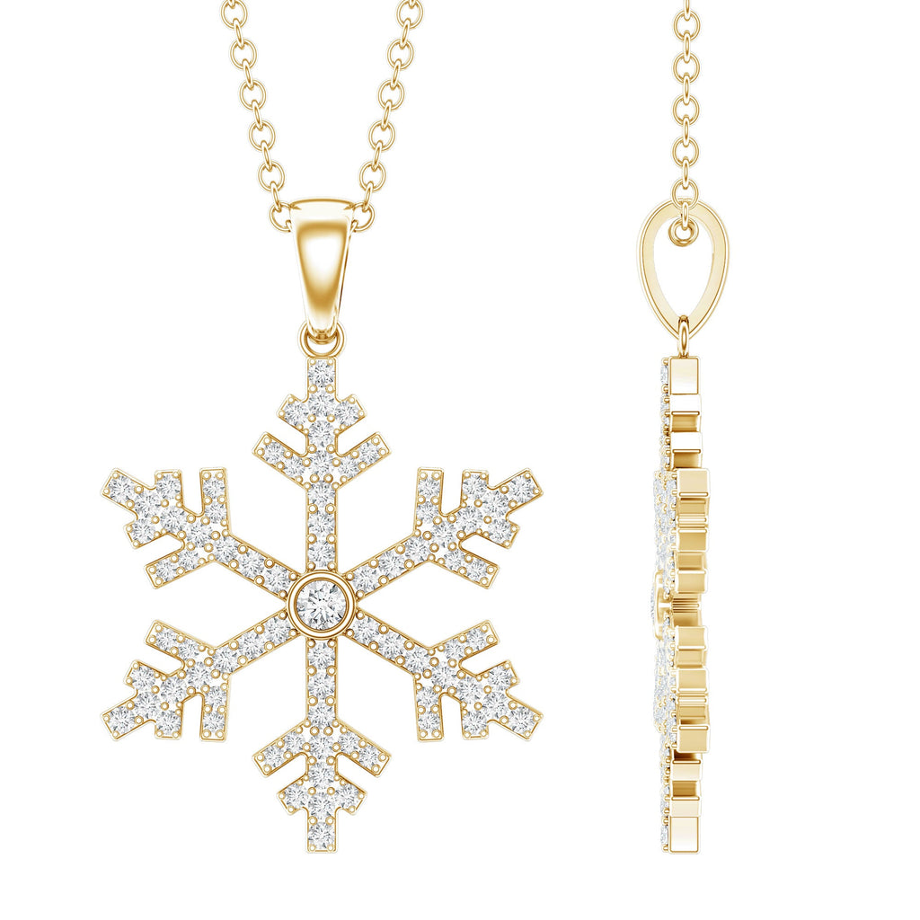 Certified Moissanite Frozen Snowflake Pendant Necklace