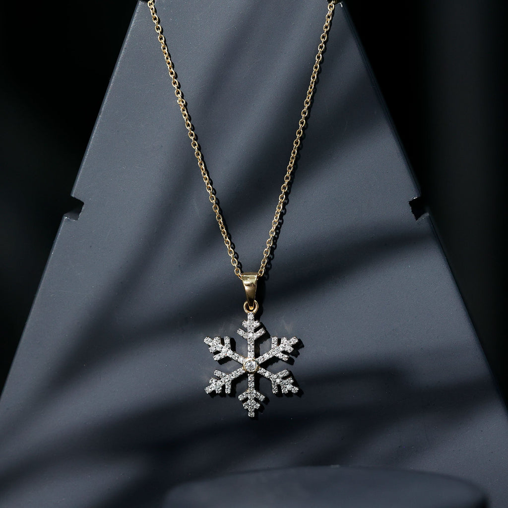 Certified Moissanite Frozen Snowflake Pendant Necklace