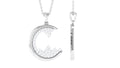 C Initial Necklace with Moissanite Cluster